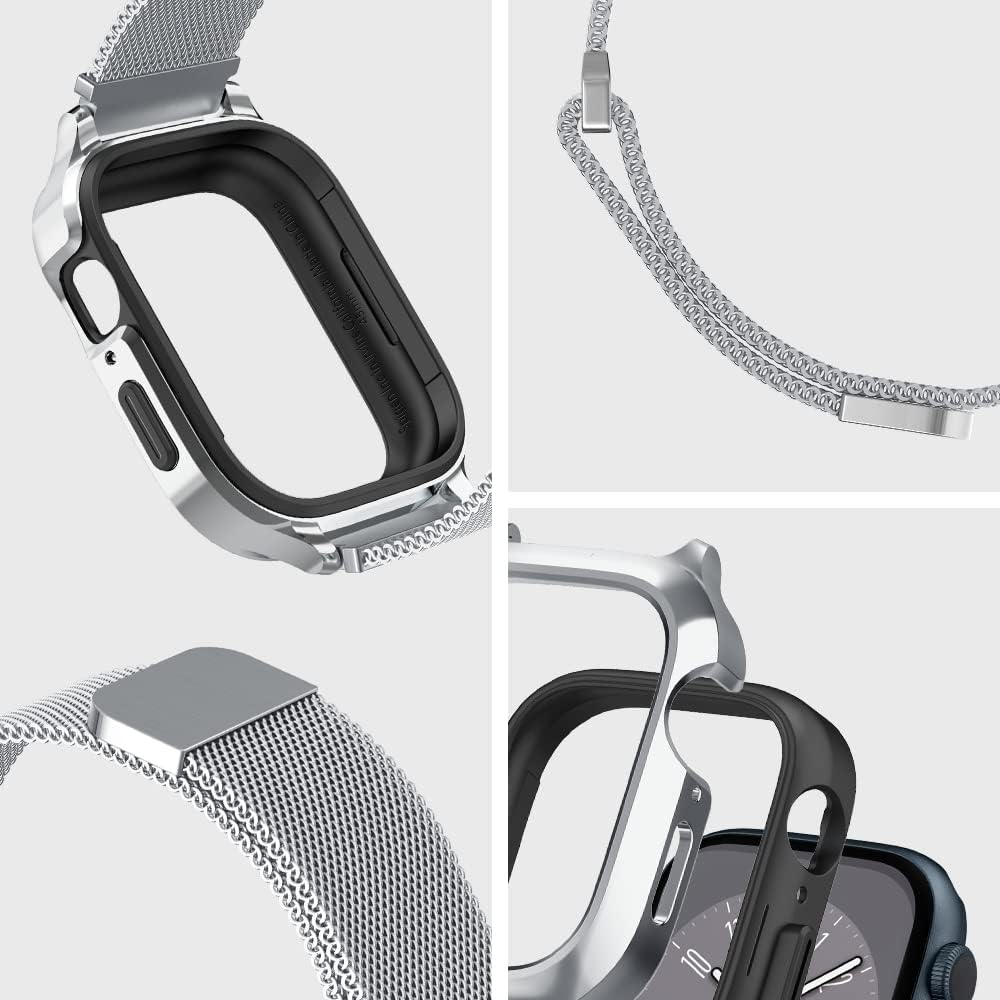 Spigen Metal Fit Pro Designed for Apple Watch Case with Band Series SE3/9/8/SE2/7/6/SE/5/4 41mm/40mm
