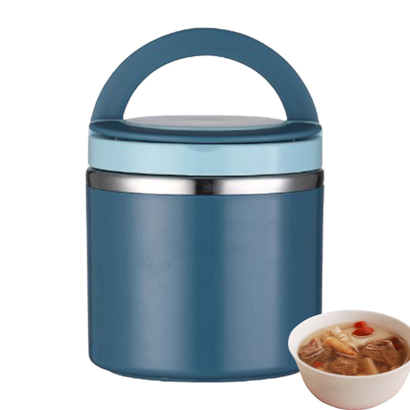 Hitburu Lunch Box Hot Food Container | Box Food Container with Lid, 630ml Breakfast Cup Lunch Container Food Jar, Box Stainless Steel, Insulated Food Jars Thermo for Oatmeal Soup Meal