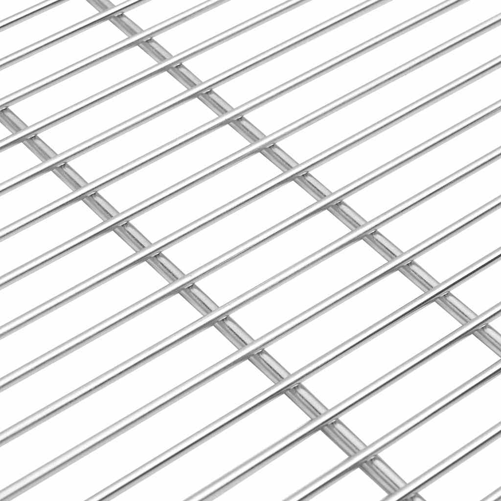 Griglia argentata, 57 x 57 cm, in acciaio inox lucidato, per giardino, terrazza, esterni, barbecue, accessorio durevole e facile da pulire, ideale per feste estive e campeggio