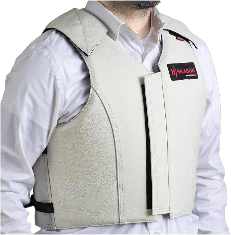 HILASON Equestrian Bull Riding Rodeo Safety Vest Protective Leather
