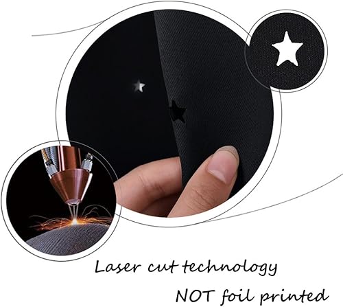 Miniatura 4 de NICETOWN Cortina de habitación infantil inspirada en el espacio nocturno con estrellas centelleante, cortinas blackout para ventana para dormitorio