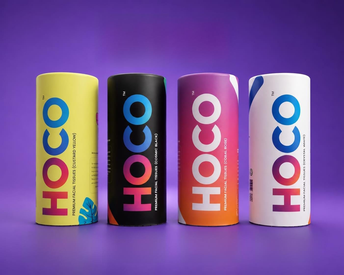 Hoco Facial Tissue Box Combo of 4 Cosmic Black, Crystal White, Custard Yellow, Coral Rose-image-49