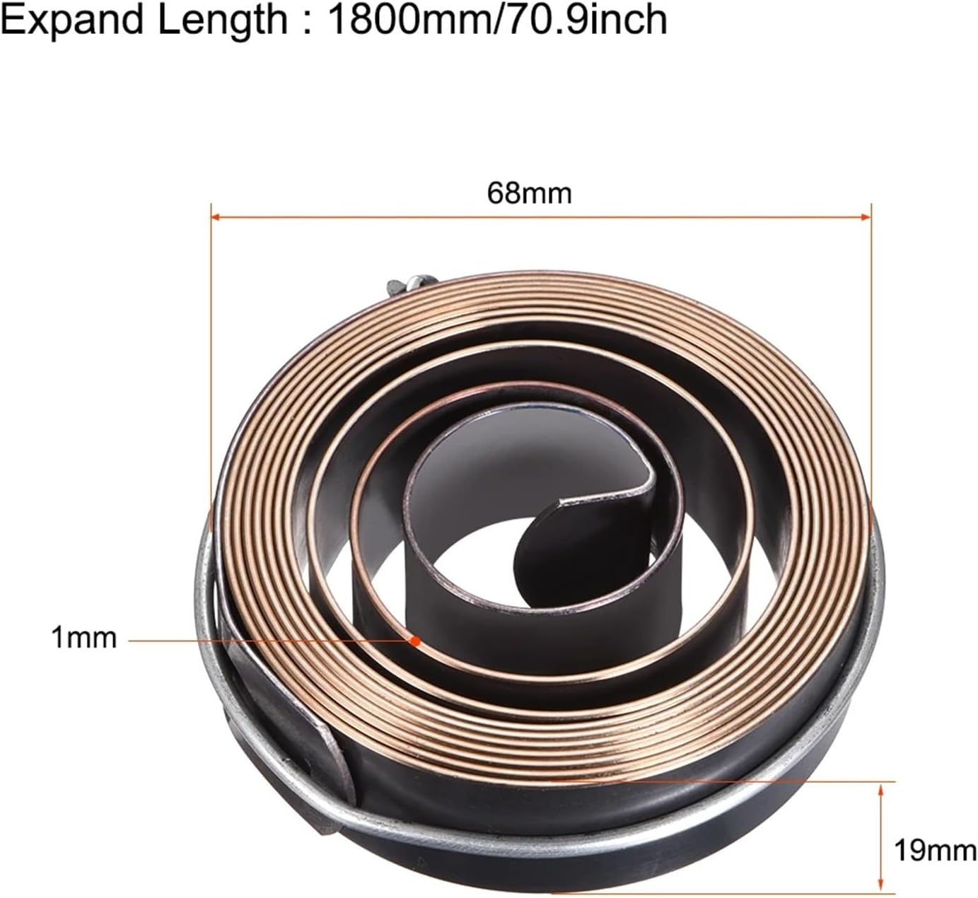 1Pcs Drill Press Spring Quill Spring Feed Coil Spring Assembly Blackening Inner Hook 1800mm 68x19x1mm/68x19x0.7mm(68x19x0.7mm)