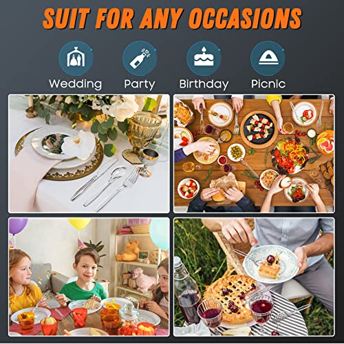 360Pc Party Plastic Silverware, Disposable Cutlery Set, Premium Clear Utencils Combo: 120 Forks, 120 Spoons, 120 Knives, Heavy Duty With Heat Resistant & Bpa Free, Solid And Durable Party Supply #TOP5