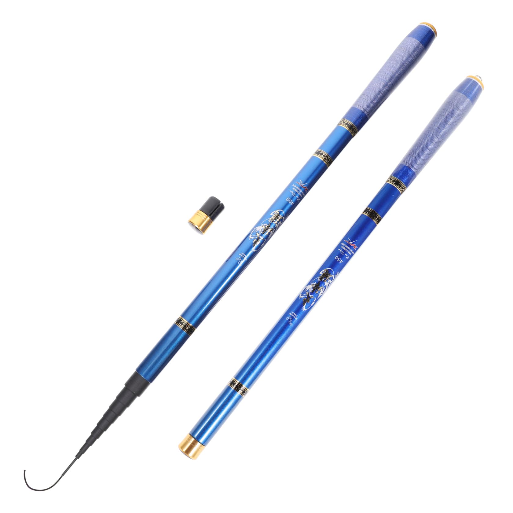 Canna da Pesca Ultra Corta 1 Pezzo in Fibra di Carbonio Blu | Uso in Stagni e Torrenti, Forza Elevata e Peso Ridotto, Impugnatura Antiscivolo Colore Casuale