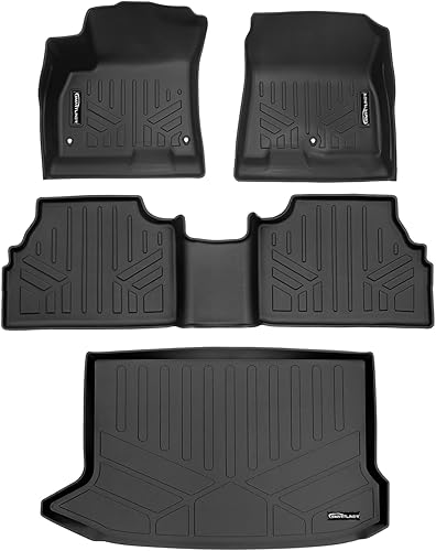 Miniatura 28 de SMARTLINER Alfombrillas de piso de 2 filas y forro de carga detrás de la tercera fila compatibles con Hyundai Palisade 2020-2025 Hyundai Elantra