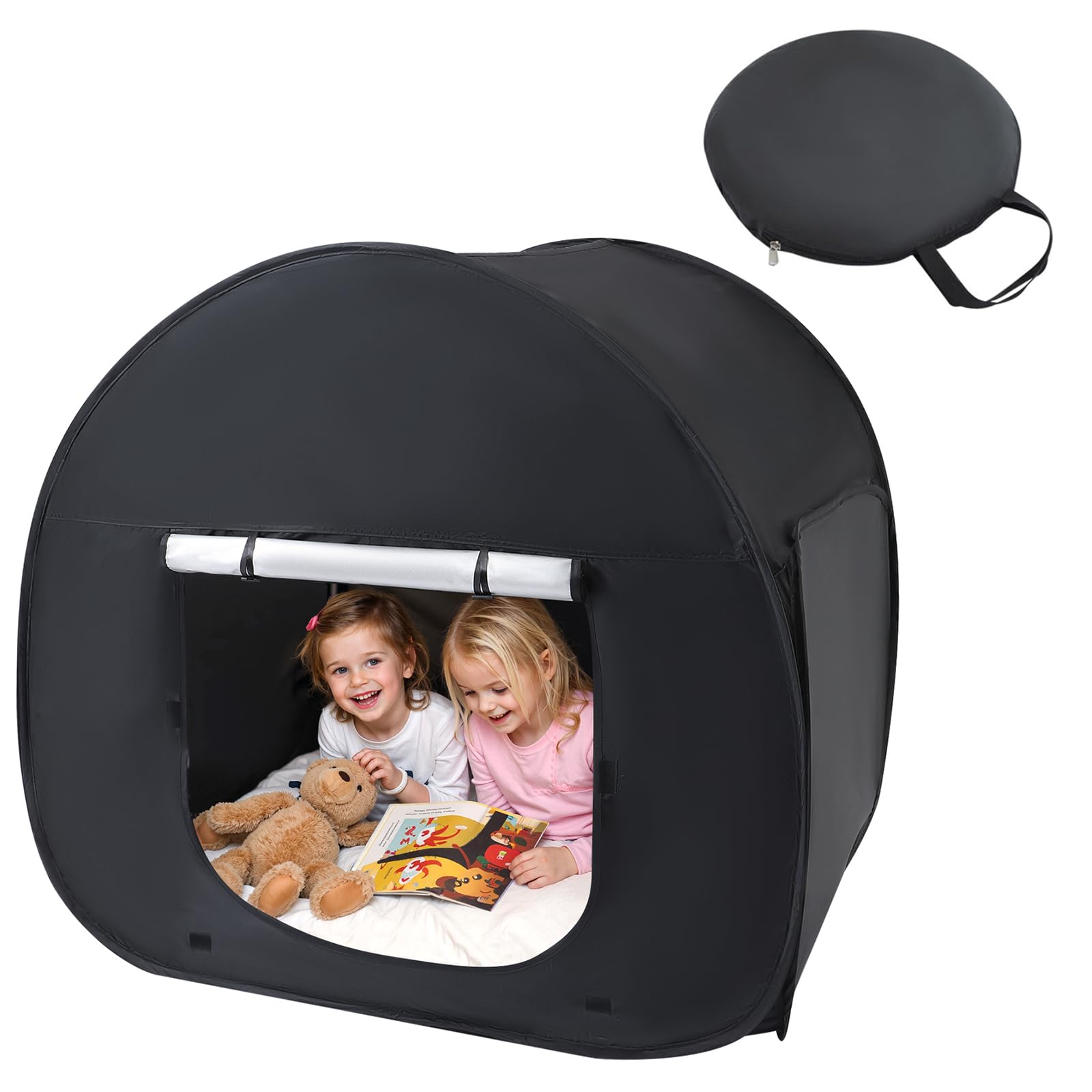 Pamatio Sensory Pop Up Tent, Children Black Out Tent, Indoor Play Tents for Kids Calm Down Autism, Play & Relax, with Travel Carry Bag(Black) โ image 1