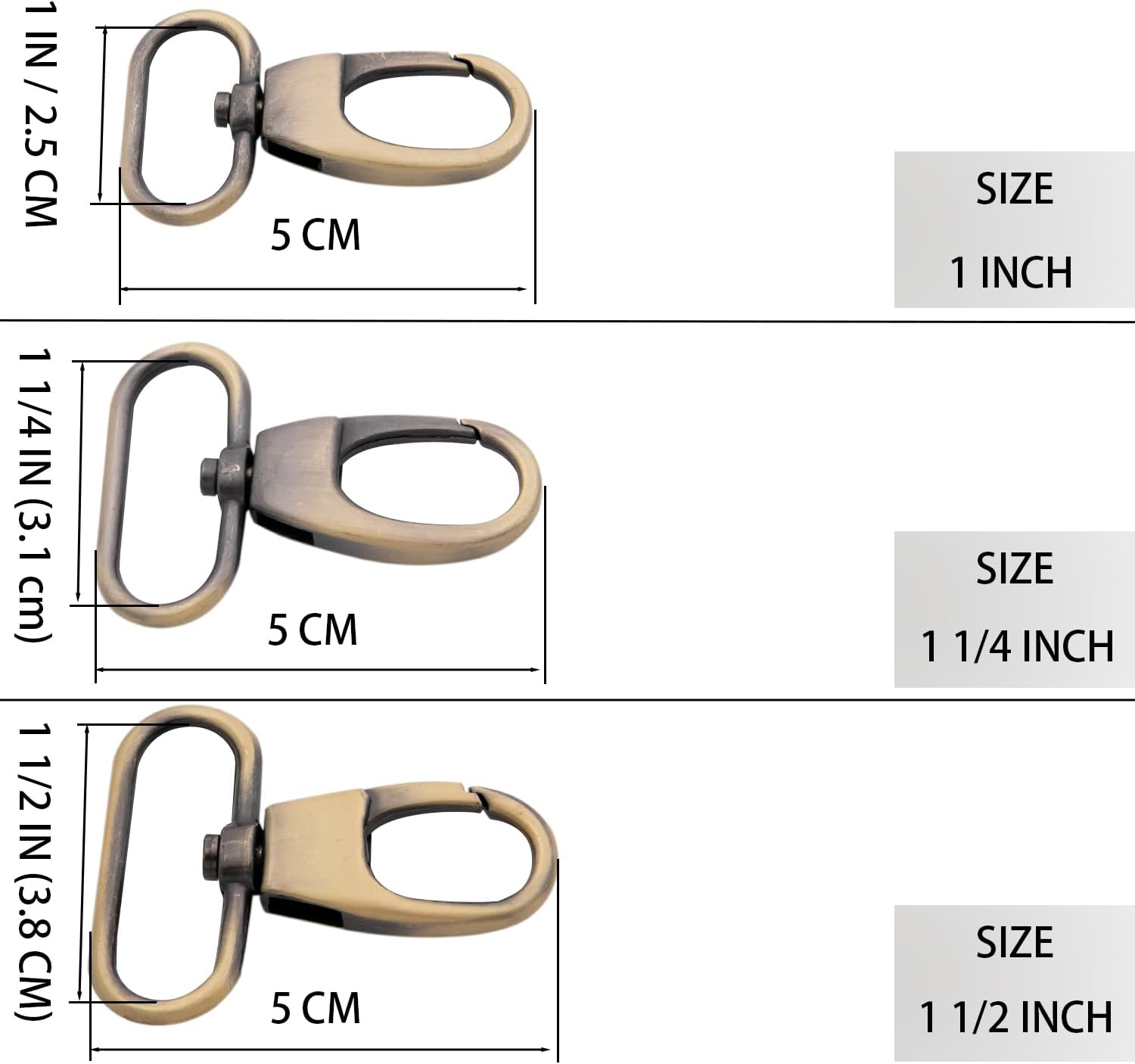 Swivel Snap Hook, 10 PCS Gate Lobster Claw Clasp for Purse Bags Sewing Accessories (Gunmetal,1") - Image 2