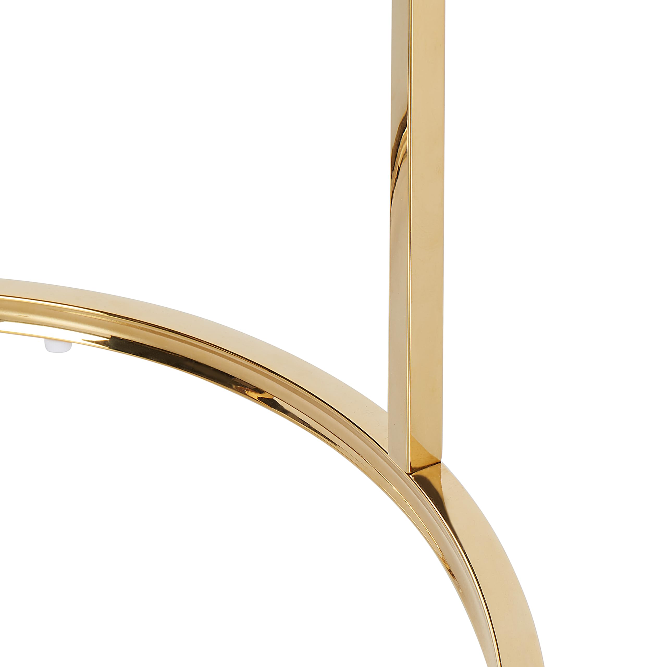Beliani Couchtisch 2er Set Edelstahl Glas Gold rund Glamour Stil Grange