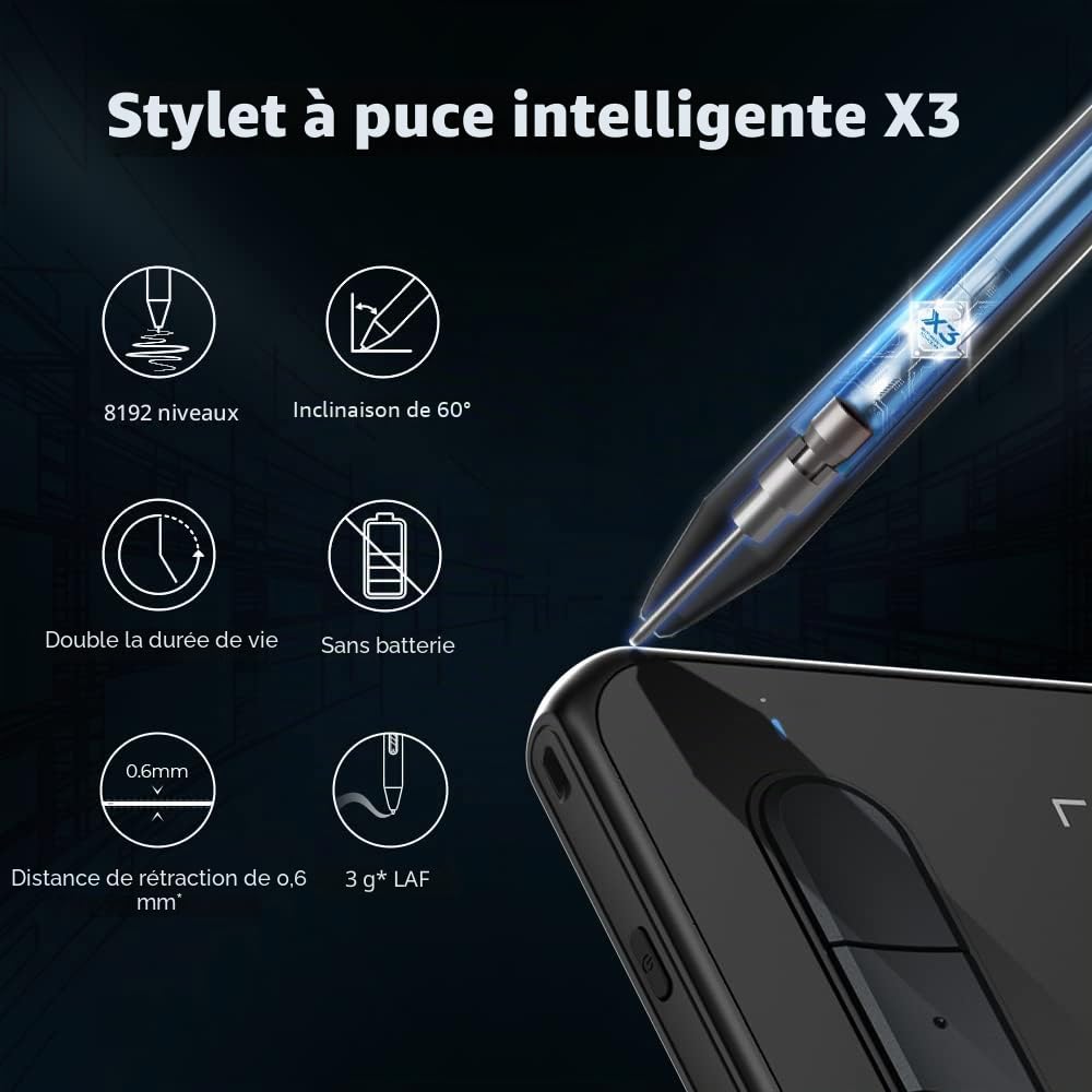 XPPen Tablette Graphique Wireless Deco MW Bluetooth avec X3 Stylet