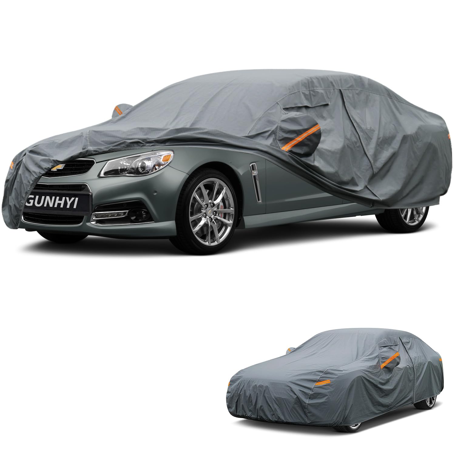 GUNHYI Premium Car Cover Custom Fit Chevrolet SS, 16 Layers Heavy Duty Car Cover Waterproof All Weather with Zipper Door for Sun Rain Snow Dust Uv Protection