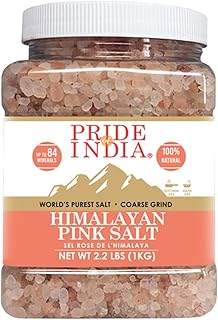Pride Of India - Pure Himalayan Pink Salt - Enriched w/ 84+ Natural Minerals, Coarse Grind 2.2 Pound (35.2oz) Jar - Himala...