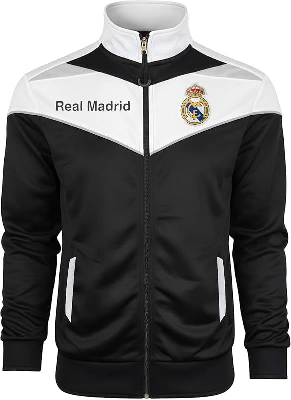 Real Madrid Legacy Track Jacket – Adult Sizes, Official R. Madrid Zip-Up Training Jacket
