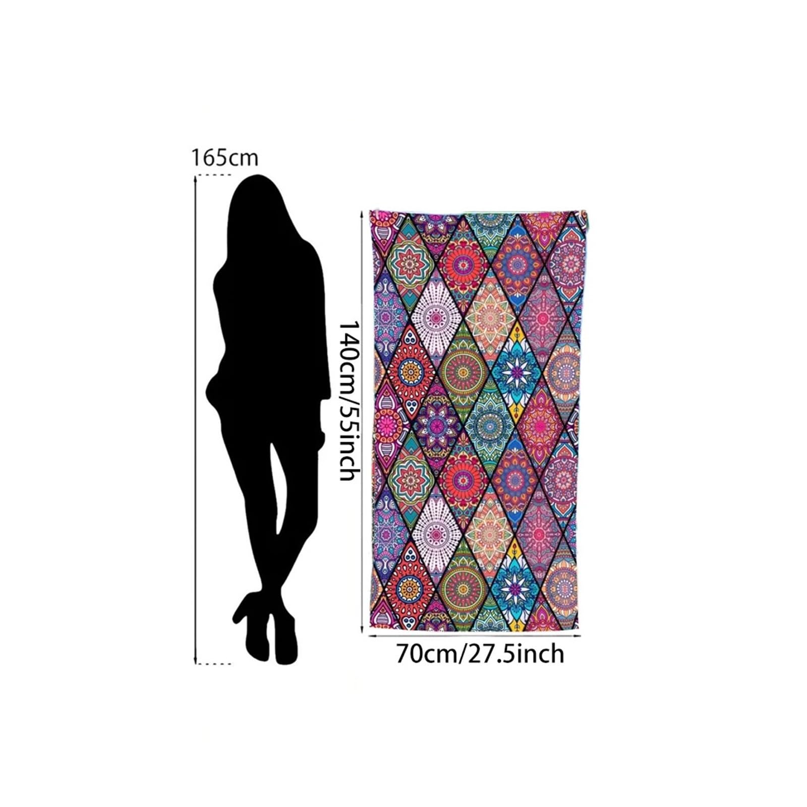 Toalla de playa de microfibra absorbente a prueba de arena, ligera, de secado rápido, para natación, camping, yoga, playa al aire libre (color mixto, 175 x 105 cm)