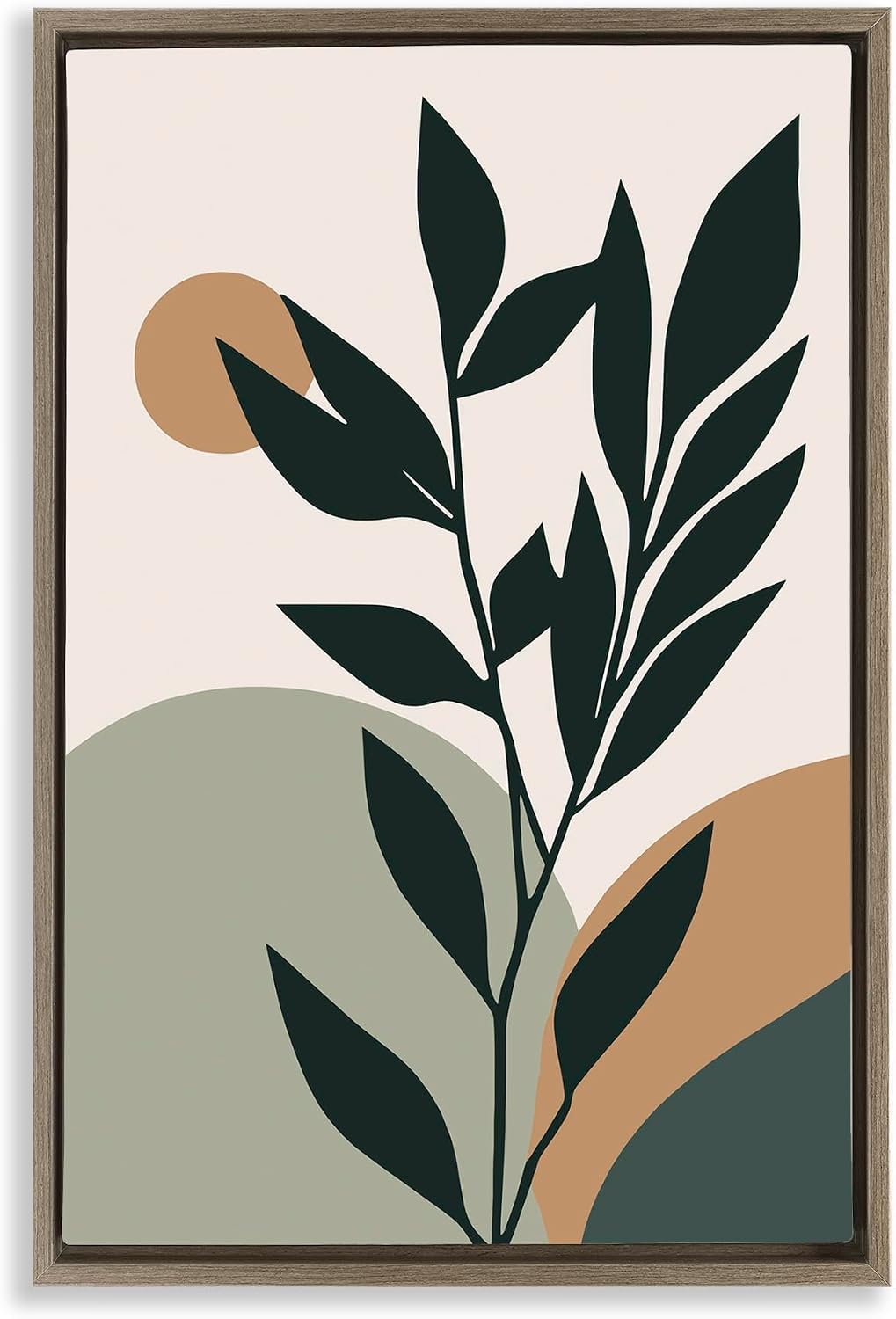 Stupell Industries 'Earthy Tropical Botanicals'| Floating Frame Canvas Art | Stupell Industries | Brown, 21 x 31 Inches, Easy to Hang and Sturdy, Made in USA, by LSR Design Studio