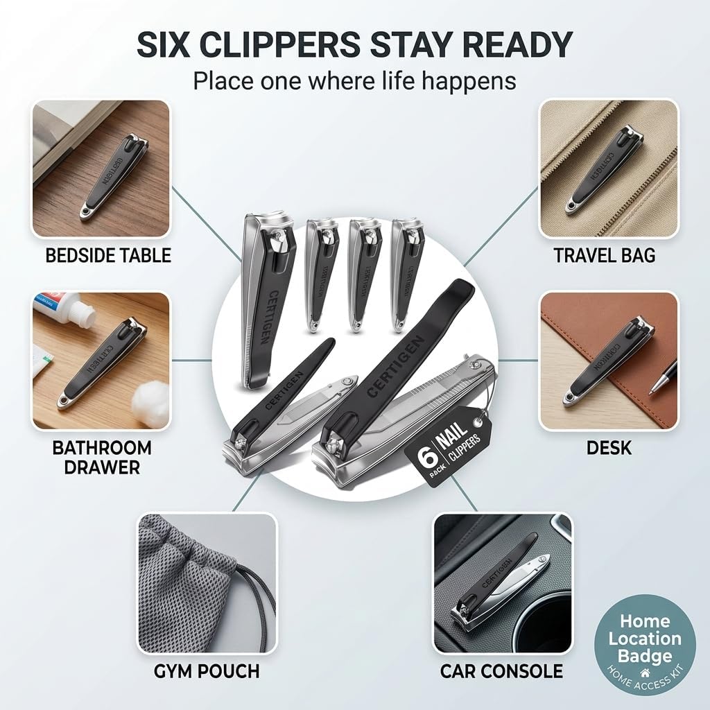 Nail Clippers Set - Includes Toenail Clippers, Finrnail Clipper, and