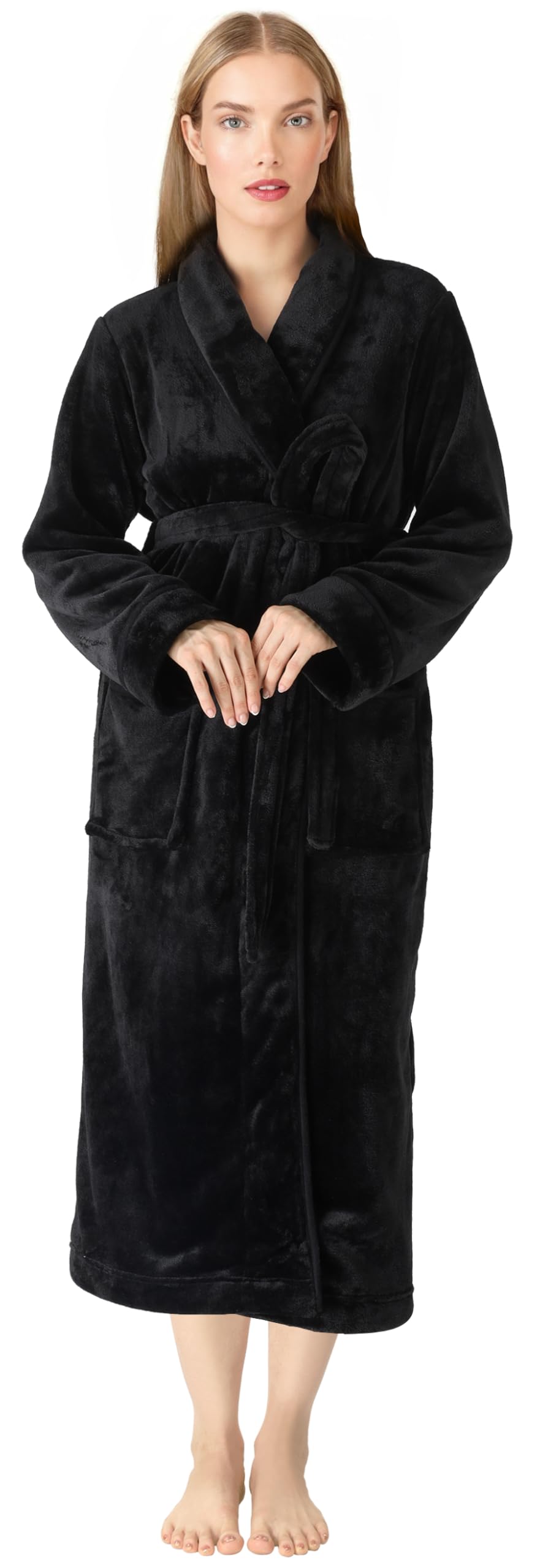 Premium Womens Robe, Plush Fleece Long Bath Robe for Women, Fluffy Soft Women's Bathrobe