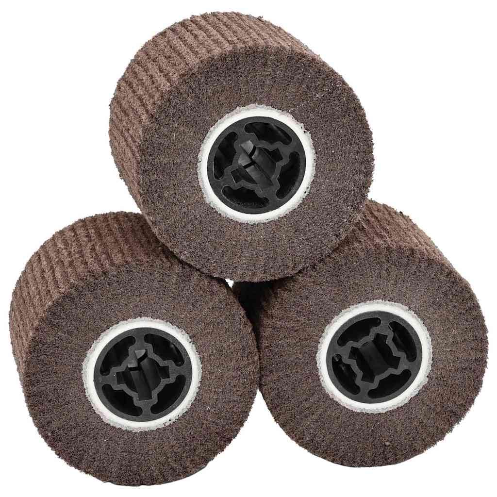 Juego de 3 rollos de papel de lija marrón de 12 x 12 x 10 cm, fibra sintética, disco de papel de lija para madera, metal y plástico, pulido con mecanismo de bloqueo de cámara para lijadora