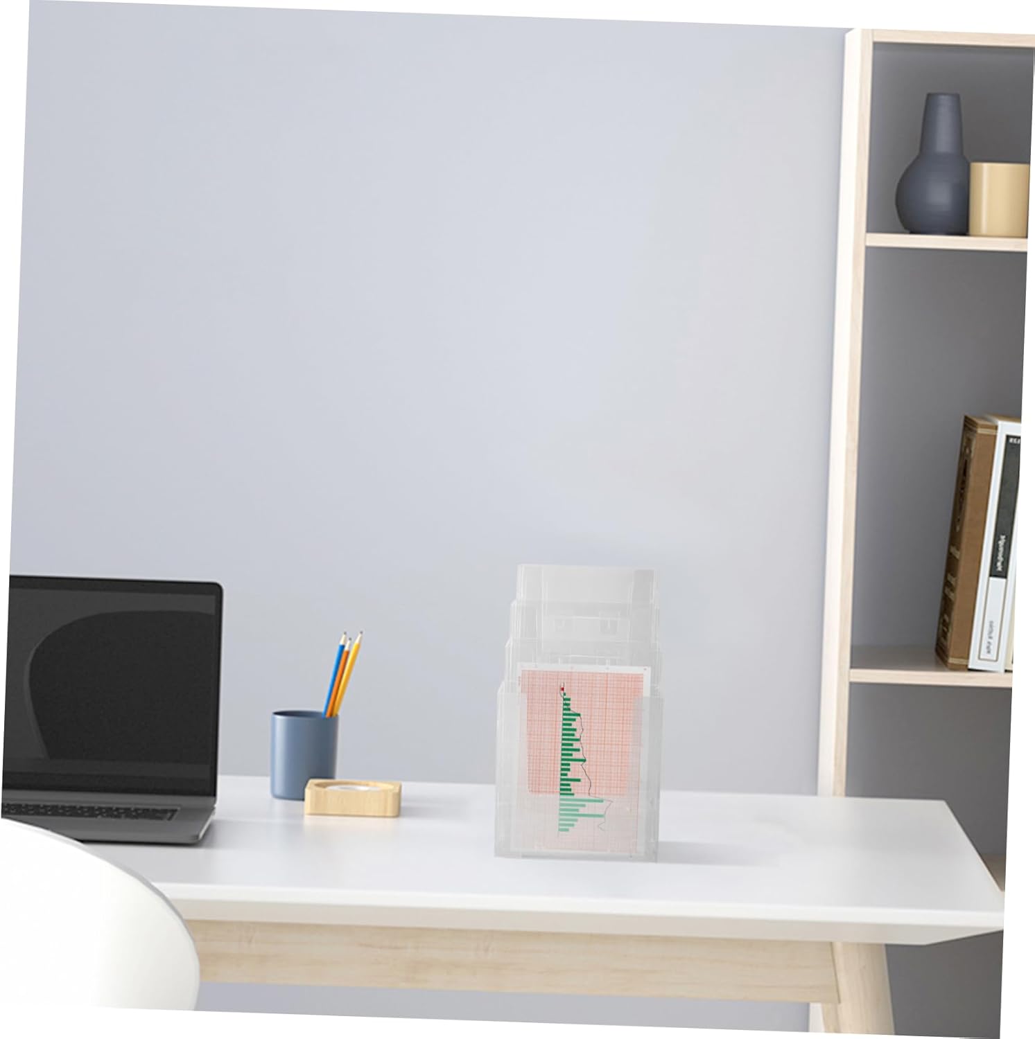 ARTIBETTER Acrylic Brochure Holder A5 Multi-Functional Folder Stand Single Pocket Design for Office and Home Organization