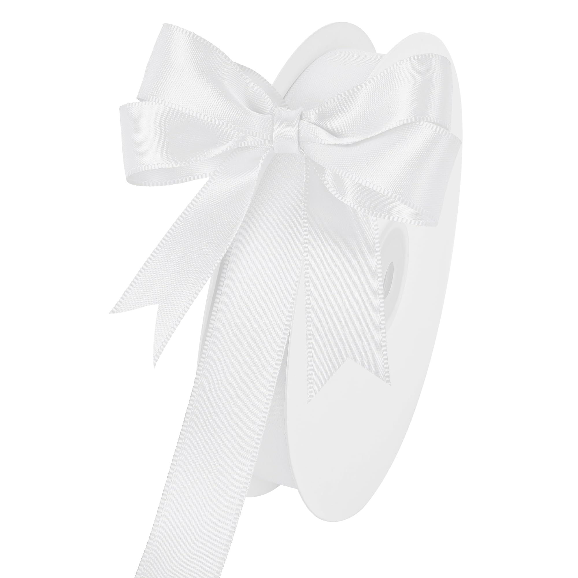 Double Face White Satin Ribbon 3/4 inch x 50 Yards Polyester Material Perfect for Gift Wrapping Weddings Parties Hair Bows Valentine’s Day Invitations and Decorations