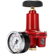 Propane 0-60psi Regulator, Adjustable High Pressure, Die Cast Aluminum,1/4 Inch FNPT Inlet/Outlet, 2 Ports, with pressure gauge,0-160PSI