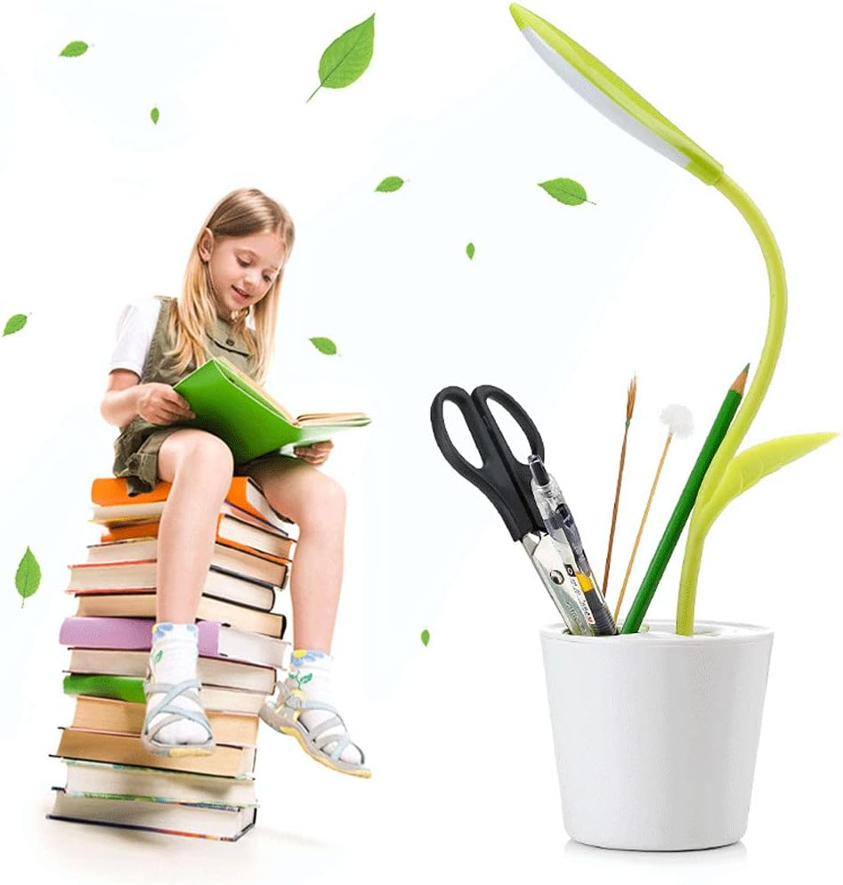 Table Lamp for Study Creativity Pen Holder Gift Led Desk Lamp Rechargeable USB StudentOfficeBedroomStudy Reading Light (Purple)