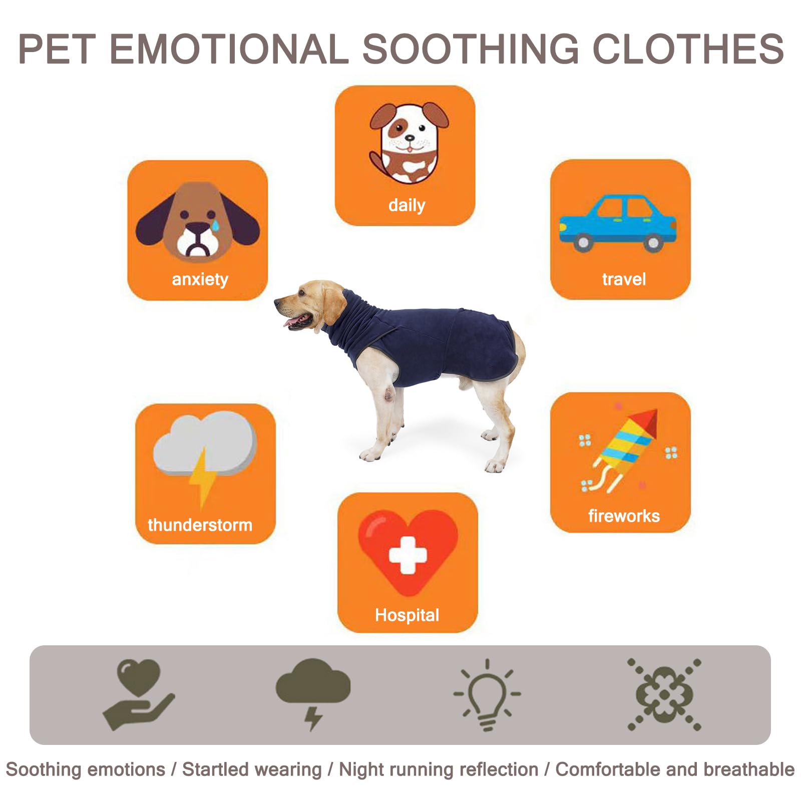 TYXHXTF Cappotto Calmante per Cani, Cappotto Anti Ansia Cane, con Cappuccio per Cani Taglia