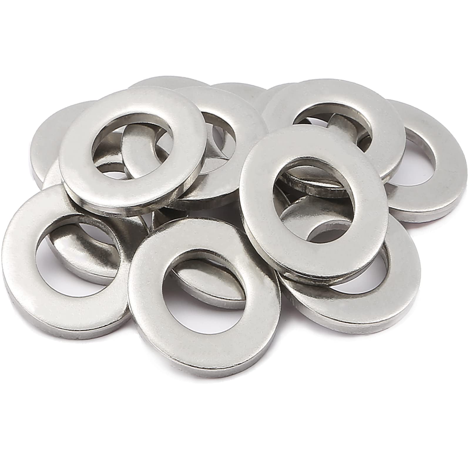AMLOOPH M10 Washers, M10 x 25mm Metal Flat Penny Washer Thickness 1.5mm- A2 304 Stainless Steel Washers (20 Pack), Large OD Plain Wide Metal Round Flat Spacer Repair Washer for Screws Bolts