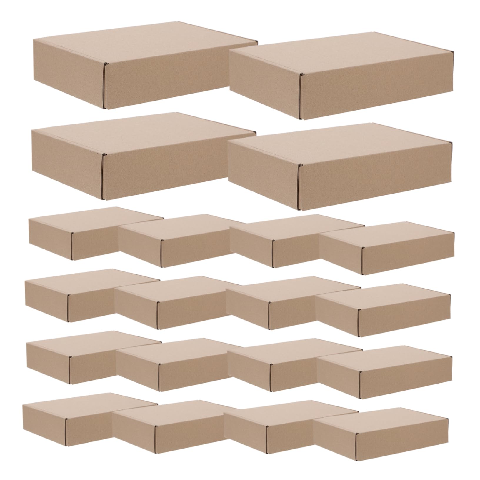 VILLCASE Cajas de Embalaje para Negocios Pequeños de Papel Kraft de Alta Resistencia, 25 Unidades, Tamaño 220x140x50 Mm, Ideales para Ropa y Toallas, Resistentes la Compresión