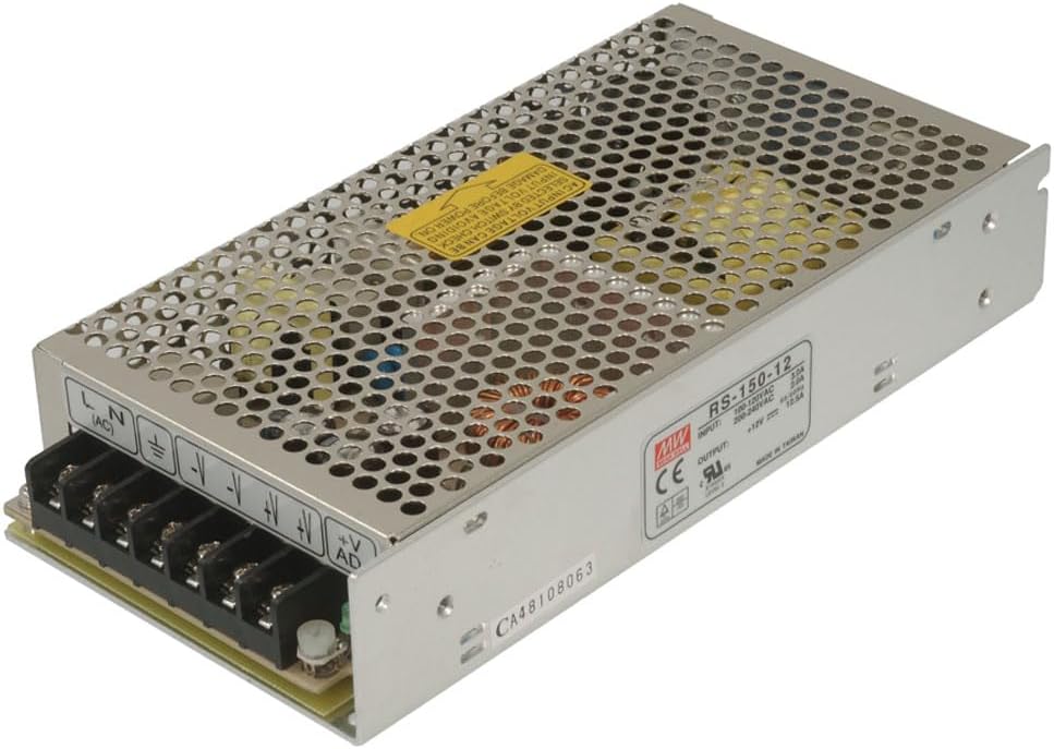 MEAN WELL RS-150-24 Enclosed Switchable AC-to-DC Power Supply, 150W, 24V, 6.5 Amp, 1.5"