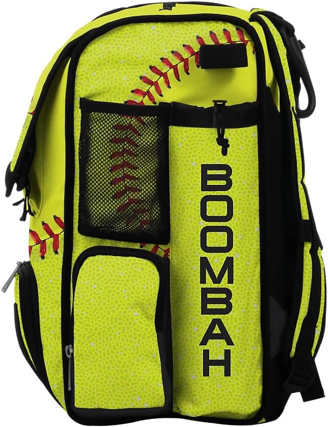 Boombah Mini Superpack Bat Pack - 8" x 12.5" x 18" - Softball 2.0 Optic Yellow/Red/White