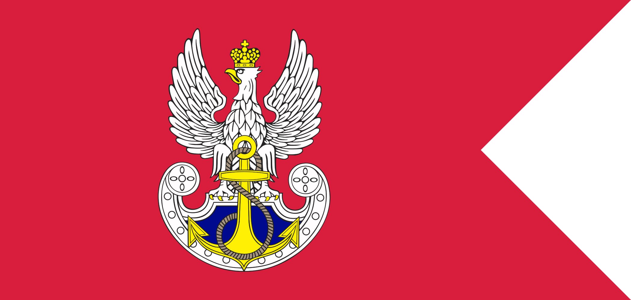 Drapeau Marine polonaise XL pavillon Pologne navy flag IIIRP historique militaire