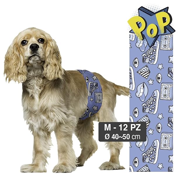 Foto 2 de 4 de Croci Dog Nappy - Banda Absorbente para Perros Macho Pop MD Ø 40 - 50 cm, 12 Unidades - 320 g