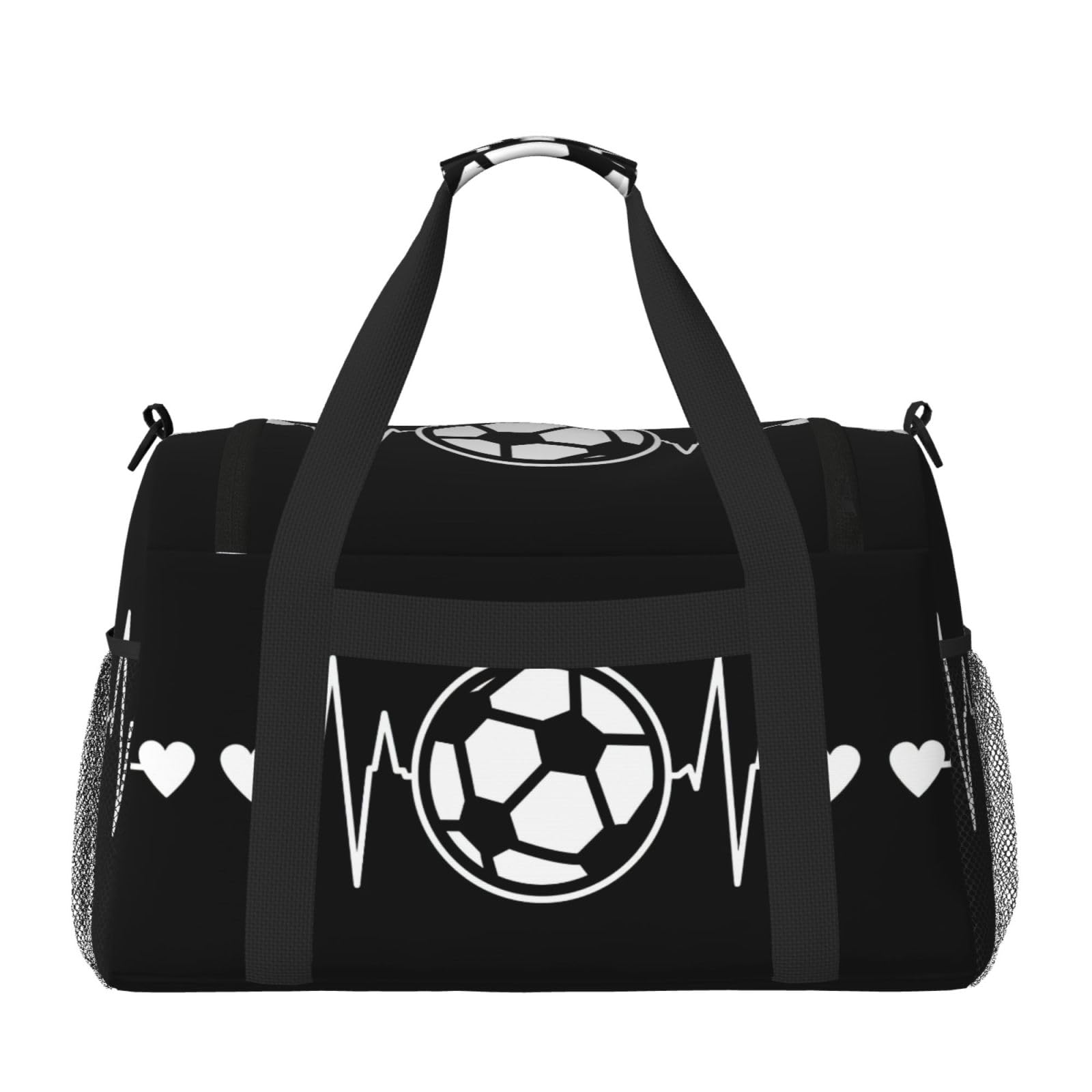 'I Love Soccer Travel Duffel' torba sportowa duża składana wodoodporna torba na noc plaża torby pływackie basen sport siłownia