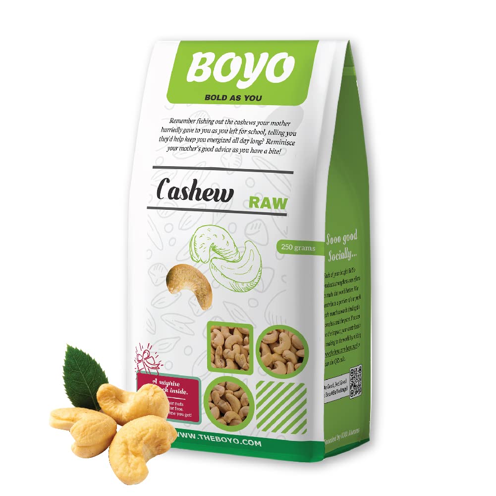 BOYO Whole Raw Cashew Nuts Best for Snacking, Baking, Cooking and All Other Recipes Needs, 250g (B09B2DGC2B) Amazon Price History, Amazon Price Tracker