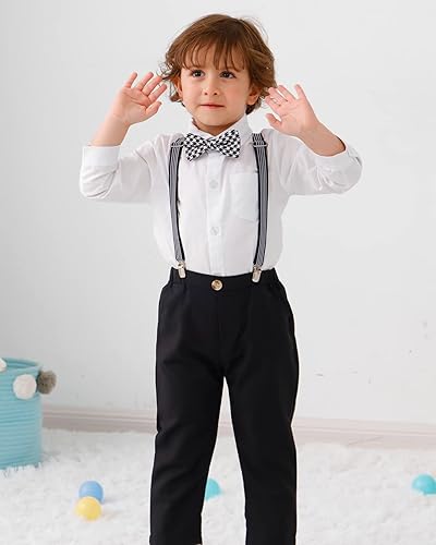 Miniatura 2 de HOSUKKO Traje de caballero para bebé, trajes de tirantes para niños (0-10 años)