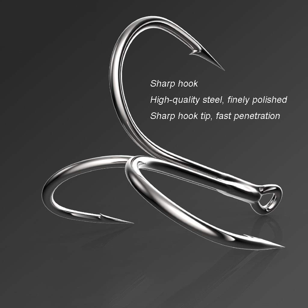 Amo da Pesca Classic ad Alta Resistenza ami da Pesca Tackle Hook a Tre Artigli con spinato Adatti for Medie e Grandi Pesci, 20 Pz ami da Pesca(3/0#)