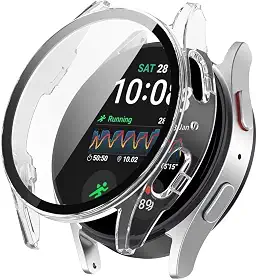Capa Protetora Case Com Pelicula De Vidro Embutida 123smart Compativel Com Galaxy Watch 7 44mm (Transparente, 44mm)