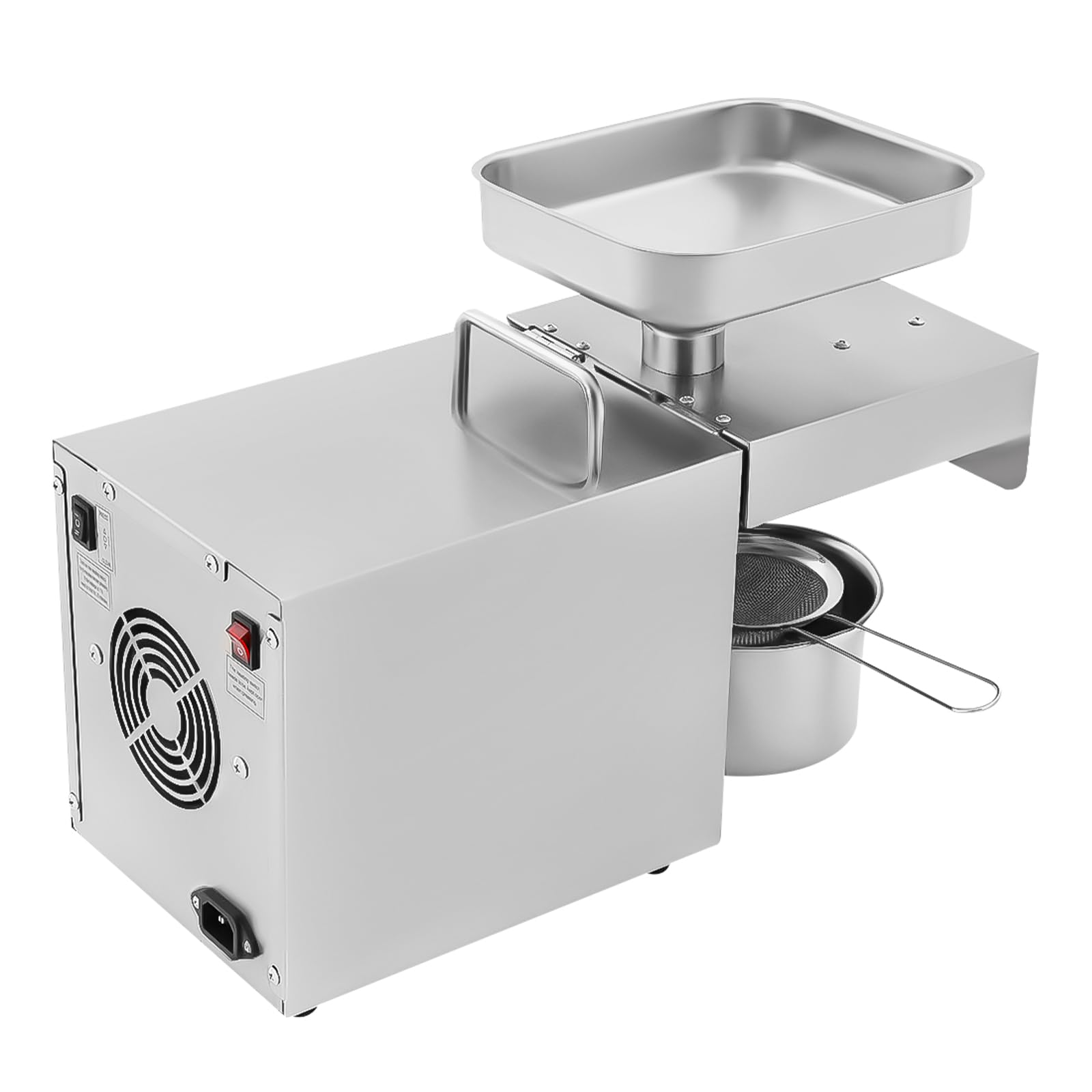 Trituradora de Oliva 610w Exprimidor Eléctrico Automático de Acero Inoxidable Automático Frío y Caliente Prensa de Aceite Máquina de Nueces Semillas Prensado de Aceite Adecuado