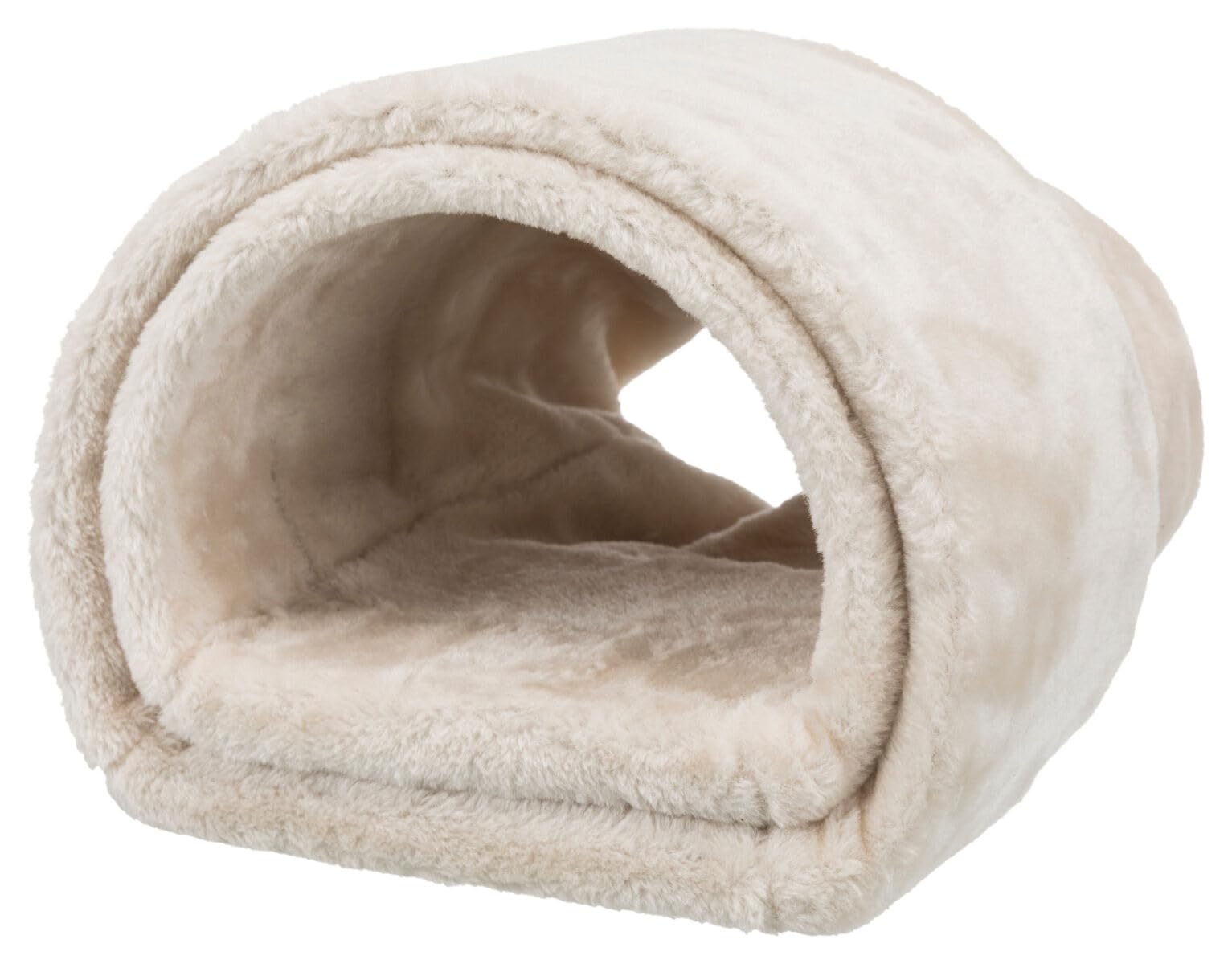 Trixie Tunnel Douillet pour Lapins/Petits Rongeurs Peluche Beige 27 × 21 × 80 cm