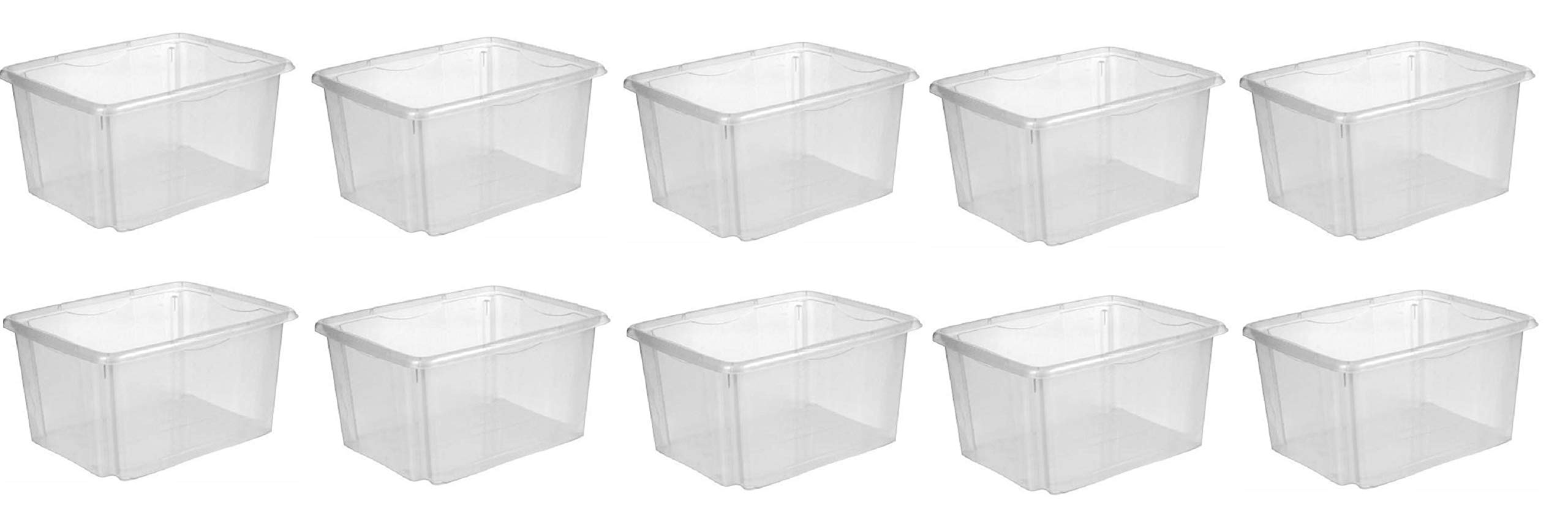 HRB Dreh Stapelbox 10 Stück a 24 l, Plastikbox Aufbewahrungsbox Multibox Box Lagerbox Kiste