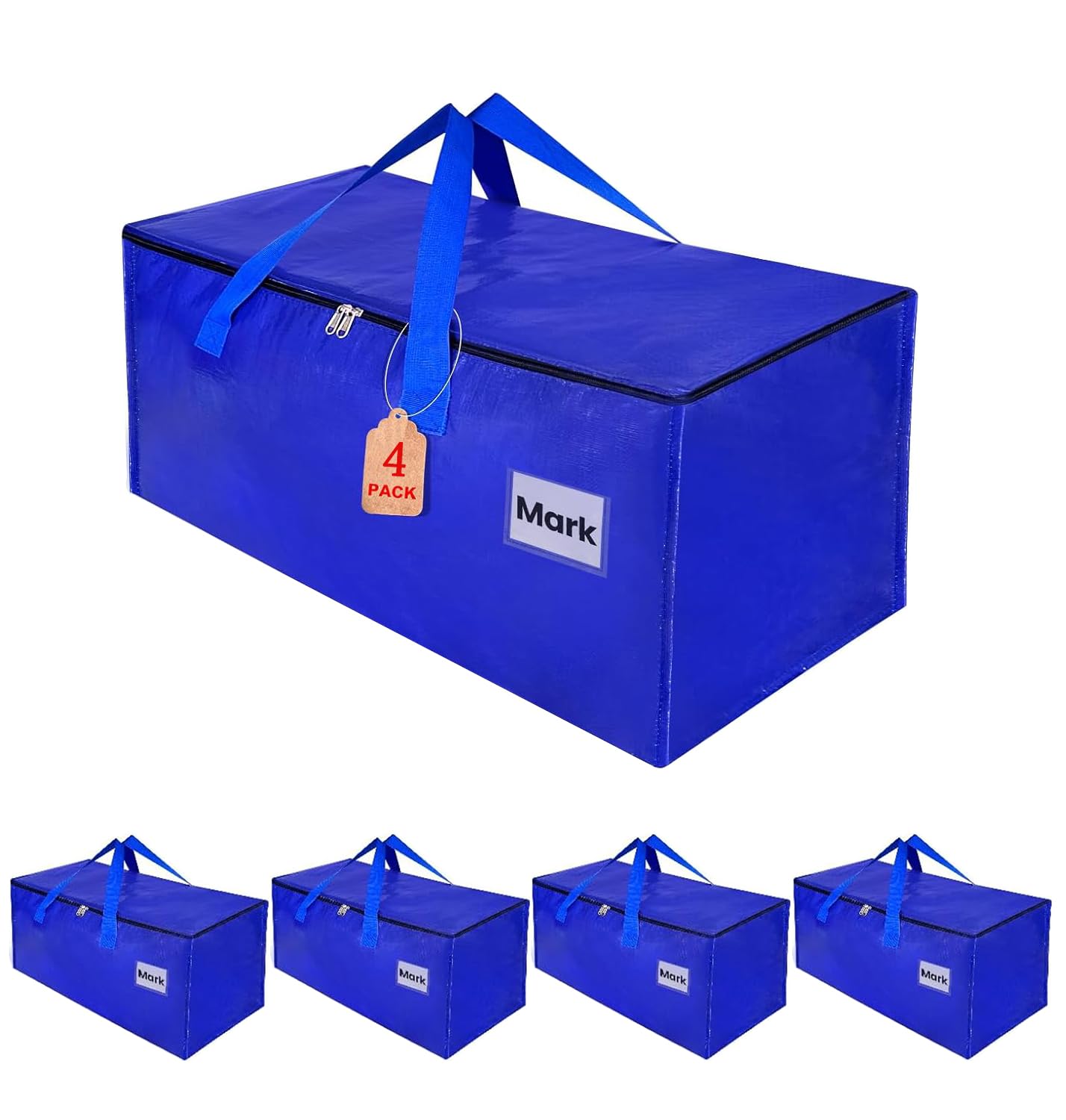 ZFWDSY Moving Boxes 4 Pack,93 Liters Clothes Storage Large Moving Bags with Handles Moving Totes for College Dorm or Christmas Decorations