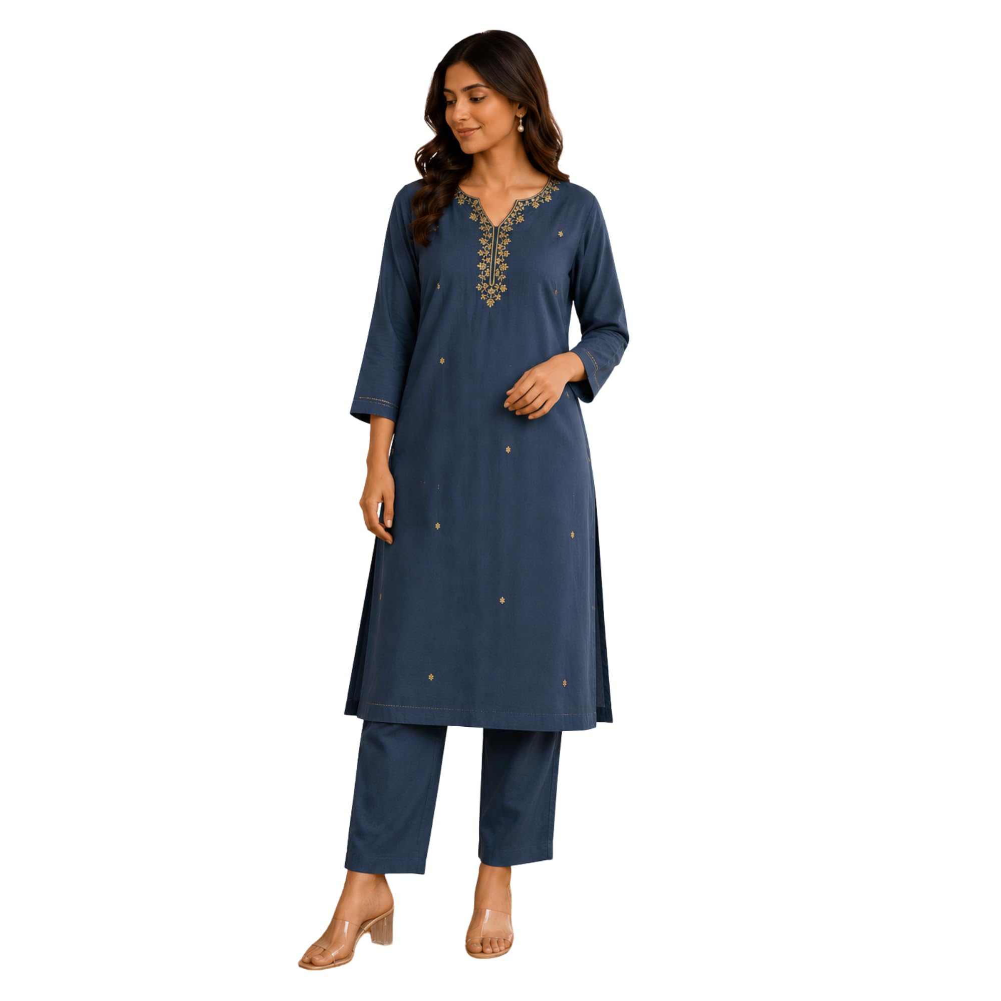 KESAR FASHION Women Green Cotton 2 Piece Co-ord Set C-3 Kurta Pant Cord Set for Casual Office Daily Wear Ethnic Outfit for Women M Size-image-29