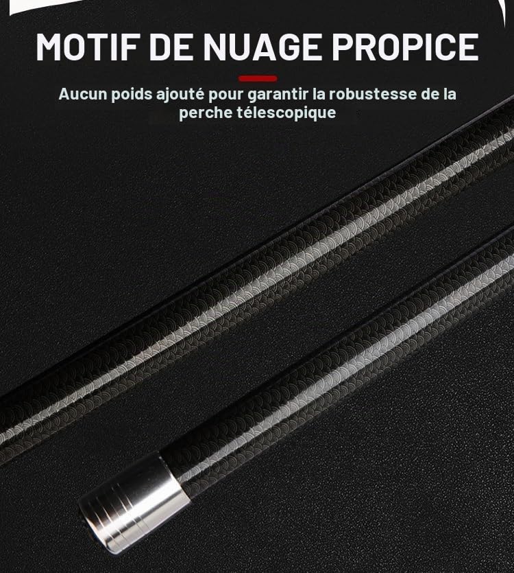 Mât télescopique léger et robuste, rallonge télescopique, perche télescopique multifonction avec trou de vis universel standard