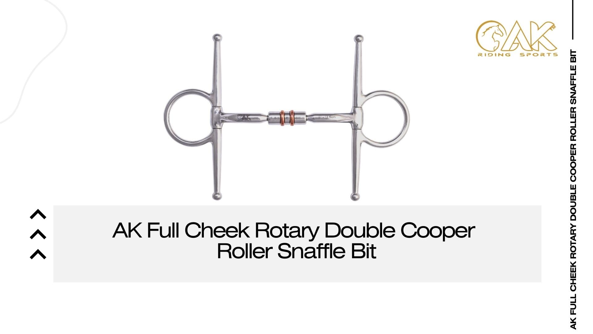 AK Full Cheek Rotary Double Cooper Roller Snaffle Mors d'équitation Horse Bit AKRS-2612 (4.75'', Silver)