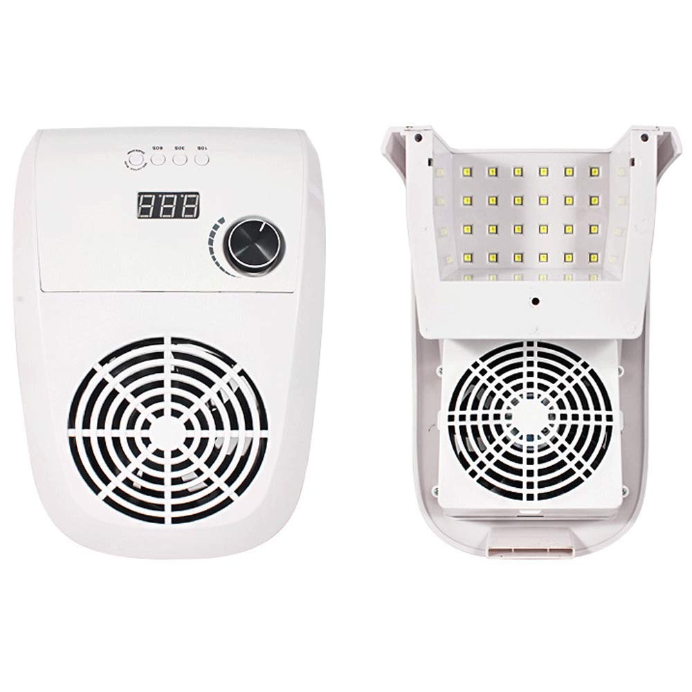 Lampa do manicure, Lampka LED do paznokci Odpylacz Odsysanie pyłu, Sprzęt zdobienia 2 w 1 z wentylatorami, Profesjonalna suszarka manicure 4-biegowym czasem