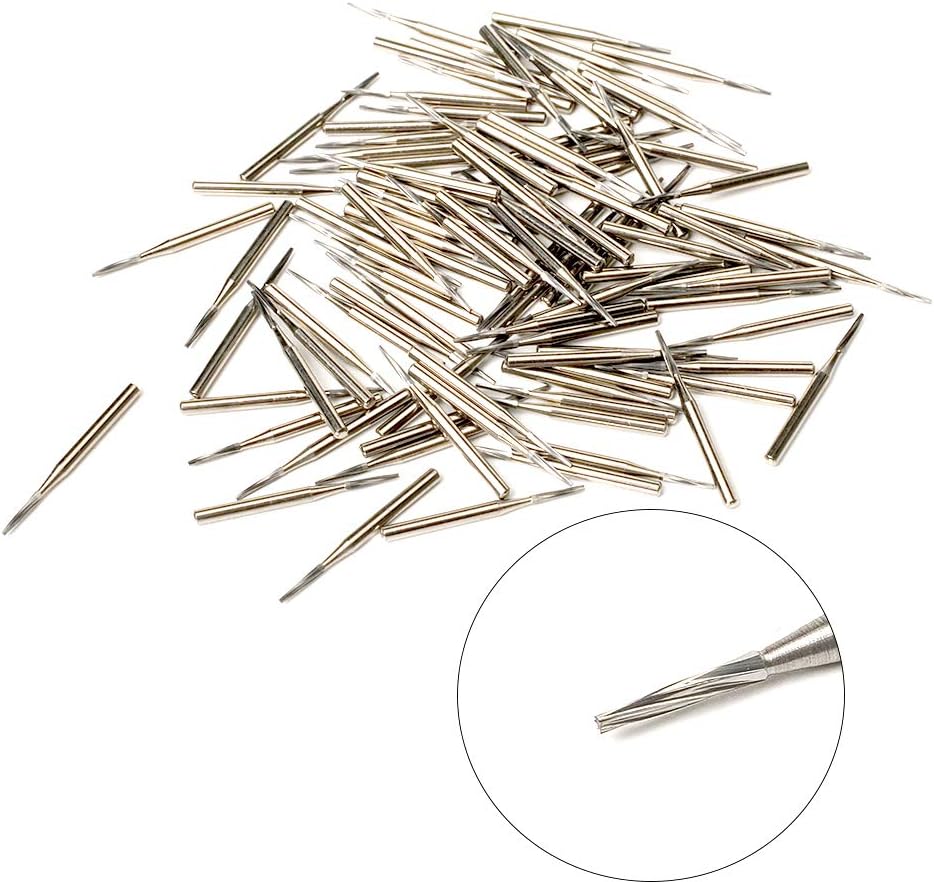 Delta Kits Long Point Tapered Carbide Bur (Pkg of 100) for Glass Drilling During Rock Chip Crack Windshield Repair