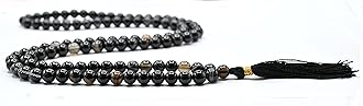 Crystal Heaven Men Black Hakik Japa Mala Saadi - Negative Energy Remover 108 Beads Buddhist Prayer Aaa Grade Original Healing Gemstone Agate For Yoga Meditation Spiritual Reiki Feng Shui