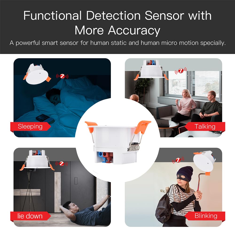 Detector inteligente de presencia humana, sensor de detección de ondas milimétricas Zigbee 24G