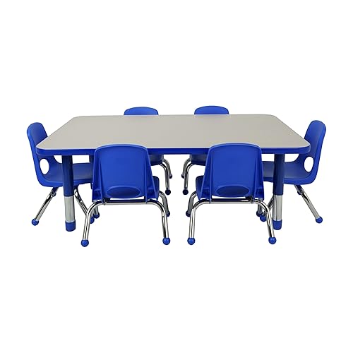 Miniatura 6 de FDP - Silla escolar apilable de 8 pulgadas, asiento apilable para estudiantes con patas de acero cromado y deslizadores de bola para aprendizaje en